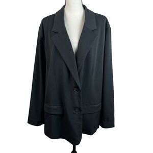 Ava & Viv Women’s Blazer Jacket Size 4X Black Two‑Button Classic Workwear
